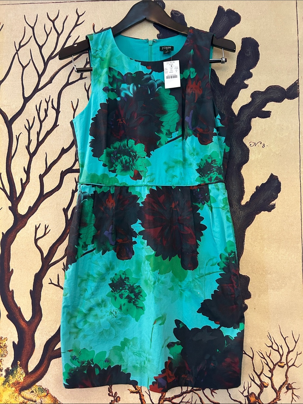 J. Crew Women’s ' Turquoise Floral Fit & Flare Dress